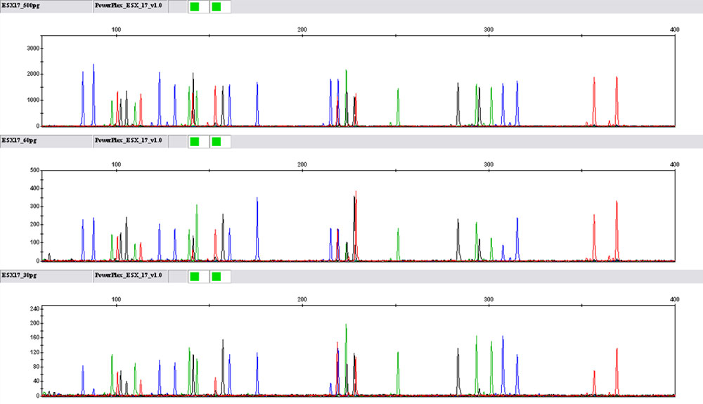 Sensitivity of the PowerPlex ESX 17 System.